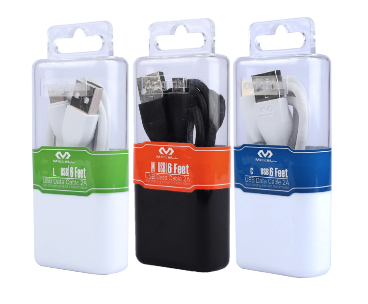 S71 Miccell USB Data Cable 6ft [D03] Acrylic pack L